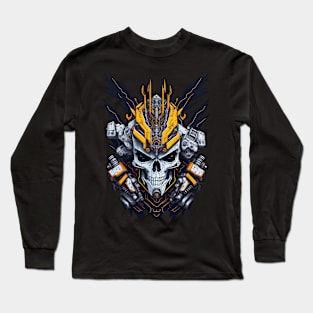 Mecha Skull S02 D45 Long Sleeve T-Shirt